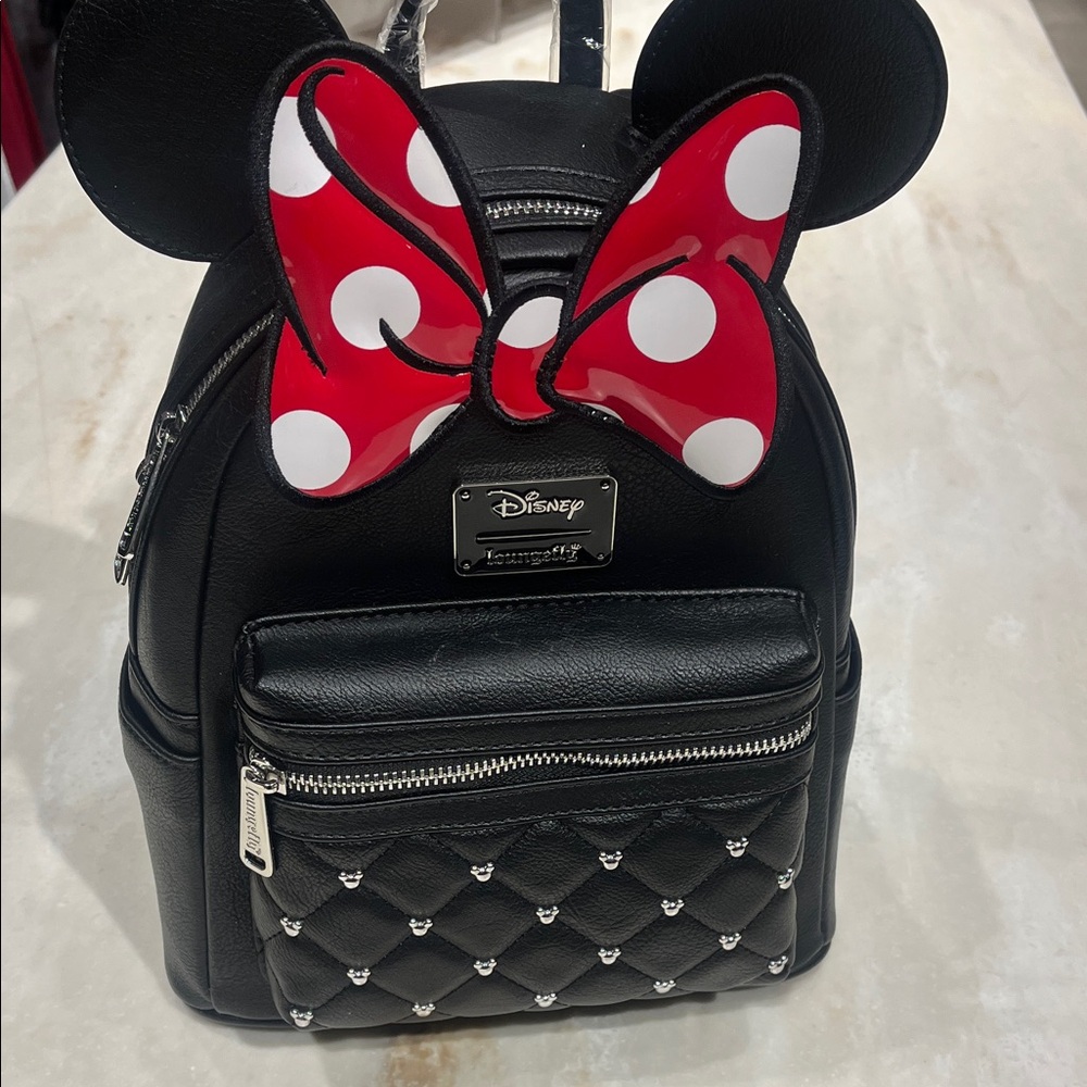 Disney Black Backpack with Red Polka Dot Bow
